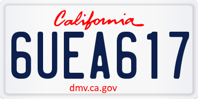 CA license plate 6UEA617