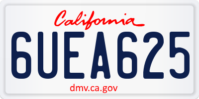 CA license plate 6UEA625