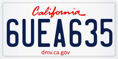 CA license plate 6UEA635