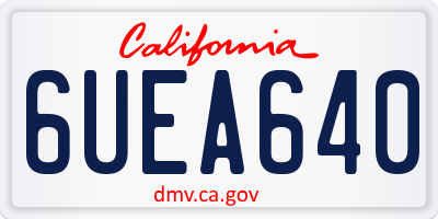CA license plate 6UEA640