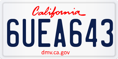 CA license plate 6UEA643