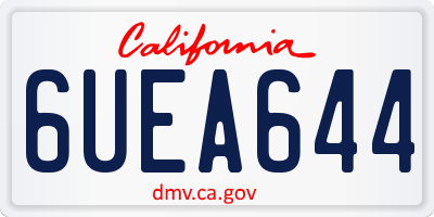 CA license plate 6UEA644