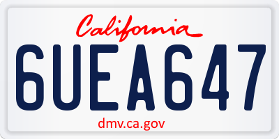 CA license plate 6UEA647
