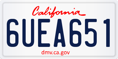 CA license plate 6UEA651