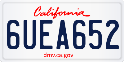 CA license plate 6UEA652