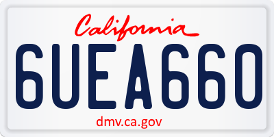 CA license plate 6UEA660