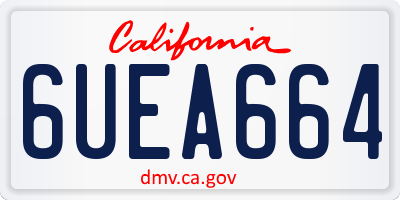 CA license plate 6UEA664