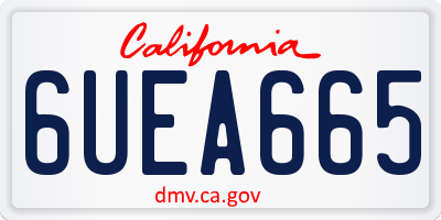 CA license plate 6UEA665