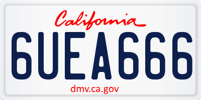 CA license plate 6UEA666
