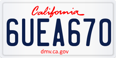CA license plate 6UEA670