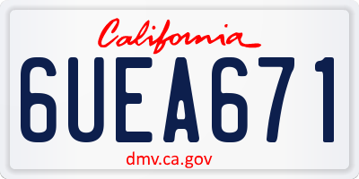 CA license plate 6UEA671