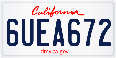 CA license plate 6UEA672