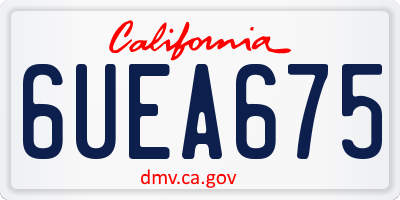 CA license plate 6UEA675