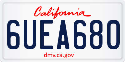 CA license plate 6UEA680