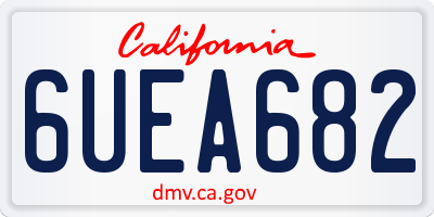 CA license plate 6UEA682