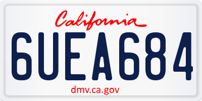 CA license plate 6UEA684