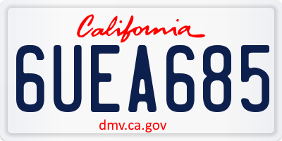 CA license plate 6UEA685