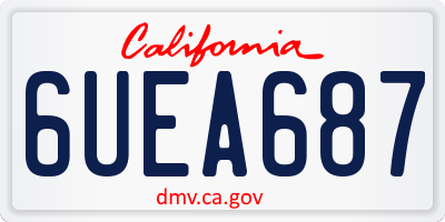 CA license plate 6UEA687