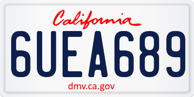 CA license plate 6UEA689