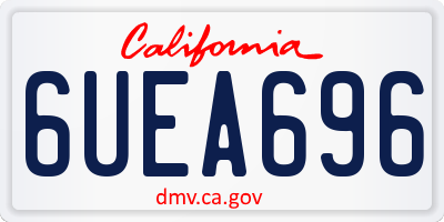 CA license plate 6UEA696