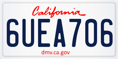 CA license plate 6UEA706
