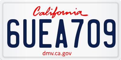 CA license plate 6UEA709