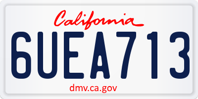 CA license plate 6UEA713