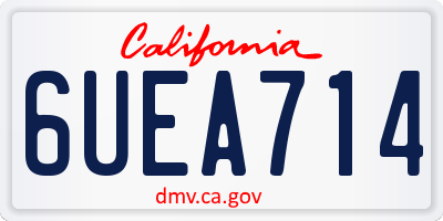 CA license plate 6UEA714