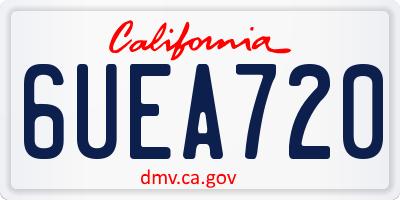 CA license plate 6UEA720