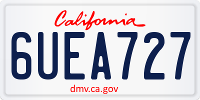 CA license plate 6UEA727