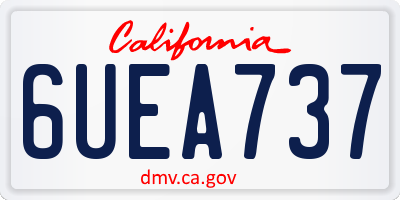 CA license plate 6UEA737