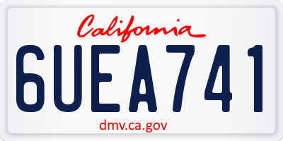 CA license plate 6UEA741
