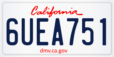 CA license plate 6UEA751
