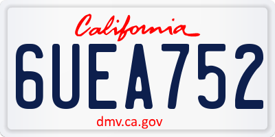 CA license plate 6UEA752