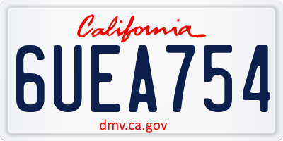 CA license plate 6UEA754
