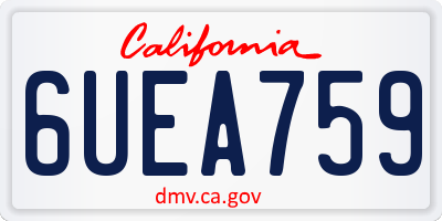 CA license plate 6UEA759
