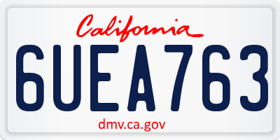 CA license plate 6UEA763
