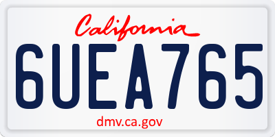 CA license plate 6UEA765