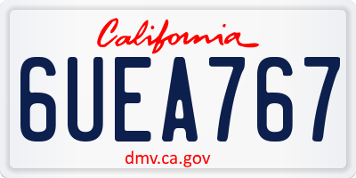 CA license plate 6UEA767