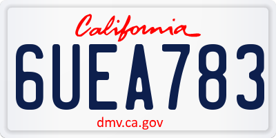 CA license plate 6UEA783