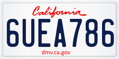 CA license plate 6UEA786