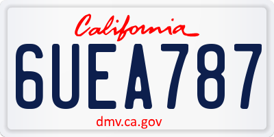 CA license plate 6UEA787