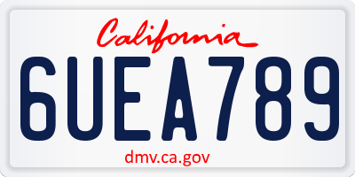 CA license plate 6UEA789