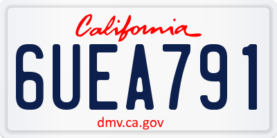 CA license plate 6UEA791