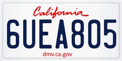CA license plate 6UEA805