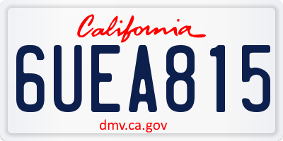 CA license plate 6UEA815