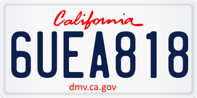 CA license plate 6UEA818