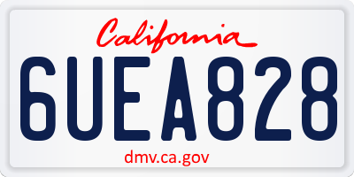 CA license plate 6UEA828