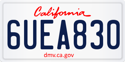 CA license plate 6UEA830