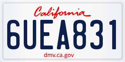 CA license plate 6UEA831